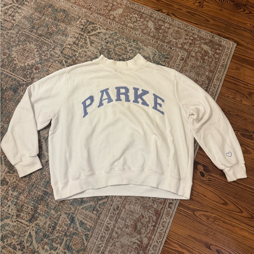 White and blue Parke Mockneck